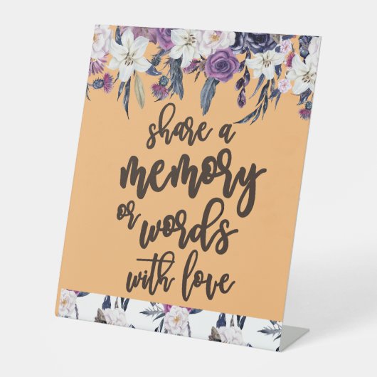 Gedächtnis oder Wörter gemeinsam mit Liebe Hochzei Sockelschild (Vorderseite)