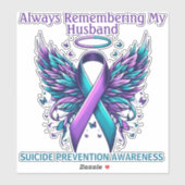 Gedächtnis Personalisiertes Bewusstsein für Suizid Aufkleber (Blatt)