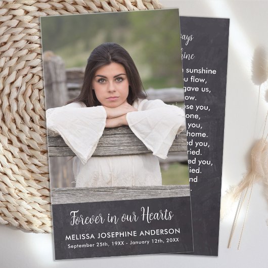 Gedächtnisbeerdigung Beerdigungskarte Rustikales F Telefonnummerkarte