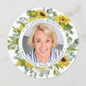 Gedächtnisbeerdigung Beerdigungskarte Sonnenblume Feiertagskarte (Vorderseite)