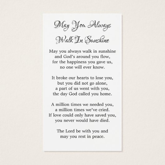 Gedächtnisbeerdigung Beerenkkarte Owl Sonnenblumen (Rückseite)