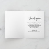 Gedächtnisbeerdigung Foto Bereavement Beileid Dankeskarte (Innenseite)