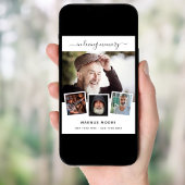 Gedächtnisbeerdigung Foto Collage White Name Poster