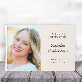 Gedächtnisbeerdigung Foto in Love Memory Cream Gästebuch