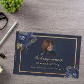 Gedächtnisbeerdigung Gedächtnis blauen Foto Gästebuch