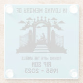 Gedächtnisbeerdigung Glasuntersetzer (Rückseite)