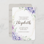 Gedächtnisbeerdigung Hydrangea Bloral Geometrie Dankeskarte (Vorne/Hinten)