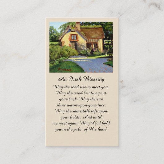 Gedächtnisbeerdigung Irish Sessing Prayer Card Visitenkarte (Vorderseite)