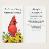 Gedächtnisbeerdigung Kardinal der Gebetskarte Sonn (Vorne & Hinten)