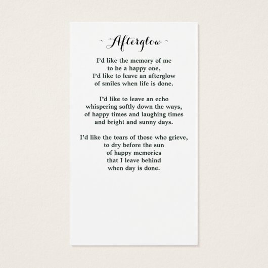 Gedächtnisbeerdigung Kardinal der Gebetskarte Sonn (Rückseite)