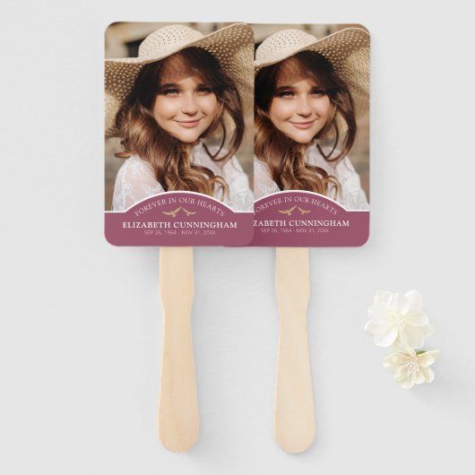 Gedächtnisbeerdigung Klassisches Foto Erinnerung Fächer (Vorne und Hinten)