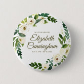 Gedächtnisbeerdigung Moderne Aquarellblätter Button (Vorderseite)