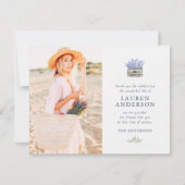 Gedächtnisbeerdigung Moderne Blume mit einfachem C Dankeskarte (Vorderseite)