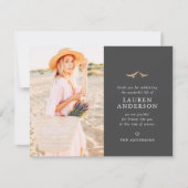 Gedächtnisbeerdigung Moderne, einfache Chic Gold B Dankeskarte (Vorderseite)