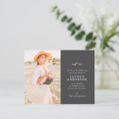 Gedächtnisbeerdigung Moderne, einfache Chic Gold B Dankeskarte (Stehend Vorderseite)