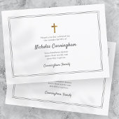 Gedächtnisbeerdigung Moderner, einfacher Rahmen Dankeskarte