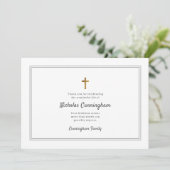 Gedächtnisbeerdigung Moderner, einfacher Rahmen Dankeskarte (Stehend Vorderseite)