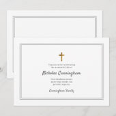 Gedächtnisbeerdigung Moderner, einfacher Rahmen Dankeskarte (Vorne/Hinten)