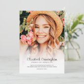 Gedächtnisbeerdigung Modernes einfaches Foto Dankeskarte (Stehend Vorderseite)