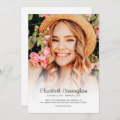 Gedächtnisbeerdigung Modernes einfaches Foto Dankeskarte (Vorne/Hinten)