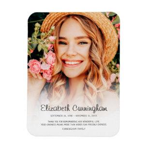 Gedächtnisbeerdigung Modernes einfaches Foto Magnet