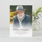 Gedächtnisbeerdigung Modernes Klassisches Foto Dankeskarte (Stehend Vorderseite)