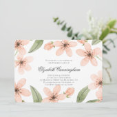 Gedächtnisbeerdigung Wasserfarben, Blüten und Foli Einladung (Stehend Vorderseite)