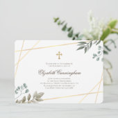 Gedächtnisbeerdigung Wasserfarbenfolien geometrisc Einladung (Stehend Vorderseite)