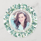 Gedächtnisbeerenkkarte Eukalyptus Grüne Feiertagskarte (Vorderseite)