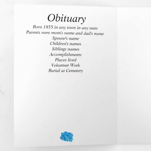 Gedächtnisblatt-Dreifachschrift-Falzankündigung Dreifach Gefaltete Ankündigung (Innen Erste Seite)