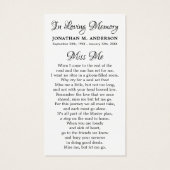 Gedächtnisbootkarte Beileid Beerdigungskarte (Rückseite)