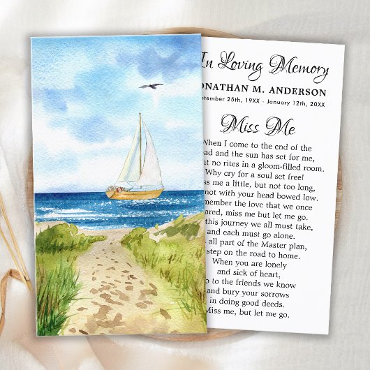 Gedächtnisbootkarte Beileid Beerdigungskarte