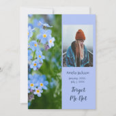 Gedächtnisdienst bitten um Vergessen-Me-Not-Blume Einladung (Vorderseite)