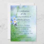 Gedächtnisdienst bitten um Vergessen-Me-Not-Blume Einladung (Rückseite)