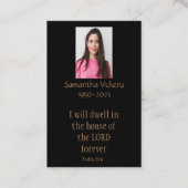 Gedächtnisdienst bittet Bibelkreuz Christlich zu b Visitenkarte (Rückseite)