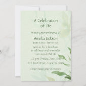 Gedächtnisdienst Einladung Chickadee Bird Botanica (Rückseite)