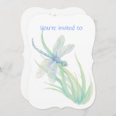 Gedächtnisdienst Einladung Dragonfly Wasserfarben (Vorne/Hinten)