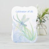 Gedächtnisdienst Einladung Dragonfly Wasserfarben  (Stehend Vorderseite)