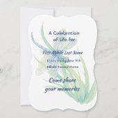 Gedächtnisdienst Einladung Dragonfly Wasserfarben (Rückseite)