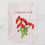 Gedächtnisdienst Einladung Geranium Blume Kunst (Vorne/Hinten)