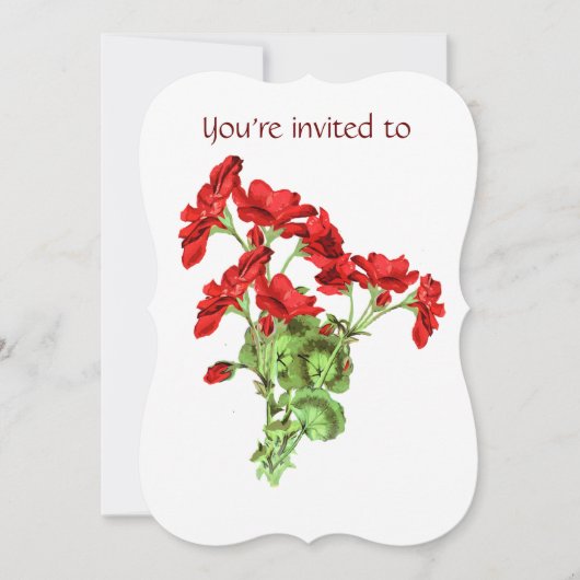 Gedächtnisdienst Einladung Geranium Blume Kunst (Vorderseite)