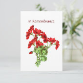 Gedächtnisdienst Einladung Geranium Blume Kunst (Stehend Vorderseite)