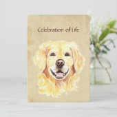 Gedächtnisdienst Einladung Golden Retriever Dog Pe (Stehend Vorderseite)