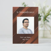 Gedächtnisdienst Einladung Masculine Gold Brown (Stehend Vorderseite)