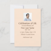 Gedächtnisdienst Einladung Masculine Gold Brown (Rückseite)