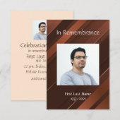 Gedächtnisdienst Einladung Masculine Gold Brown (Vorne/Hinten)