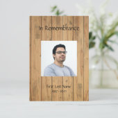 Gedächtnisdienst Einladung Maskuline Holzgruppe (Stehend Vorderseite)