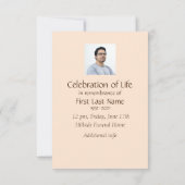 Gedächtnisdienst Einladung Maskuline Holzgruppe (Rückseite)