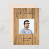 Gedächtnisdienst Einladung Maskuline Holzgruppe (Vorne/Hinten)