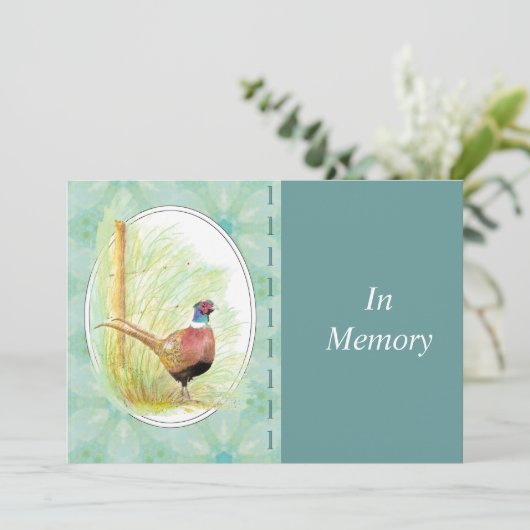 Gedächtnisdienst Einladung Necked Pheasant (Stehend Vorderseite)